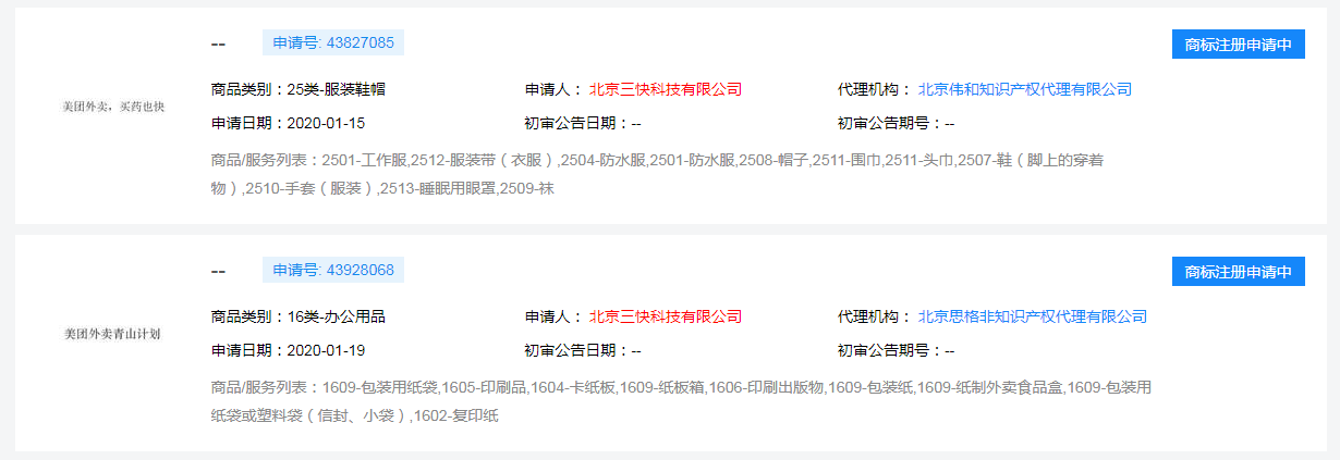 美團注冊新商標